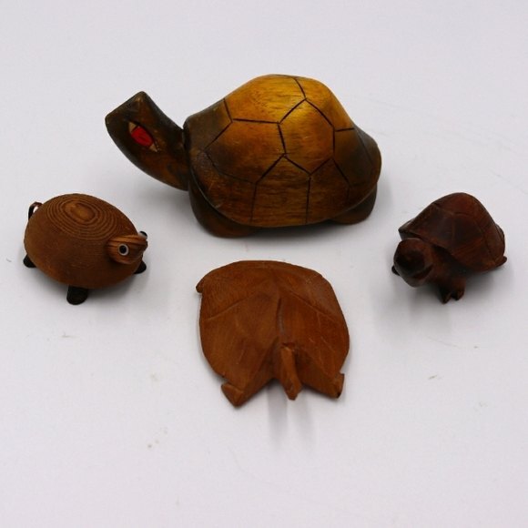 Wooden Turtle Collection Wood turtle, Primitive rustic decor - Picture 1 of 11